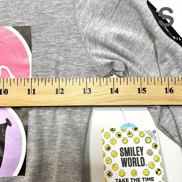 NEW Smiley World Grey Long Sleeve Shirt (size XS, S & L) - Picture 6 of 10
